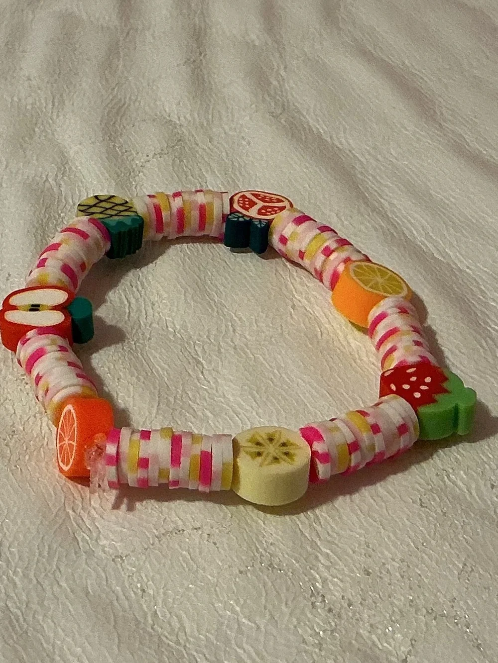 Pink and Teal Beaded Stretch Bracelet - Women's Jewelry